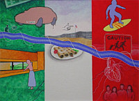 Bandera (Flag Composition I), 2002, Acrylic On Canvas Panel 16 X 12 In.