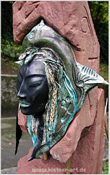 Banstone,H: 1,30 mtr, Sandstone, Bronze, Ceramic