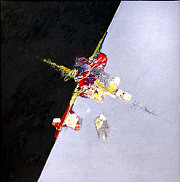 PAESAGGIO ASTRALE (Astral landscape) Acrylic on faesite, cm 100x100, 1990